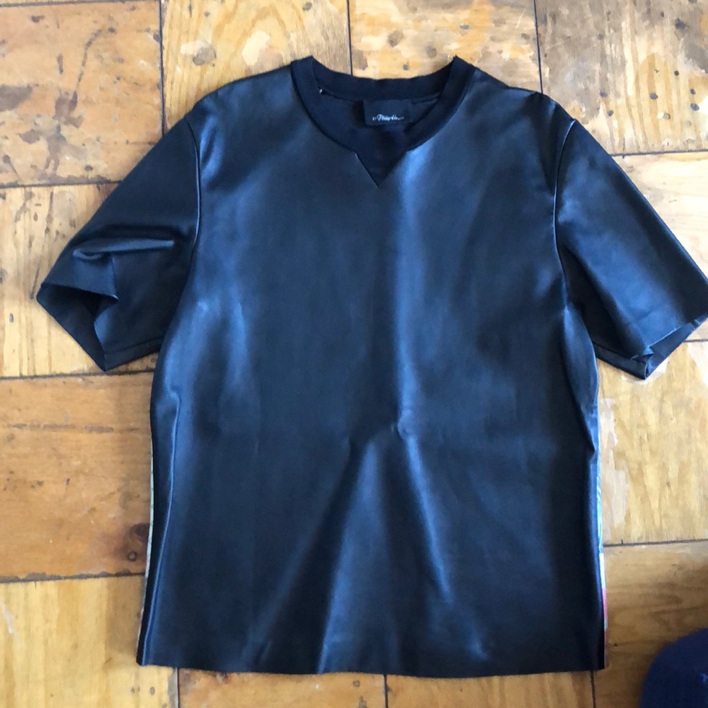 3.1 Phillip Lim Leather T-Shirt